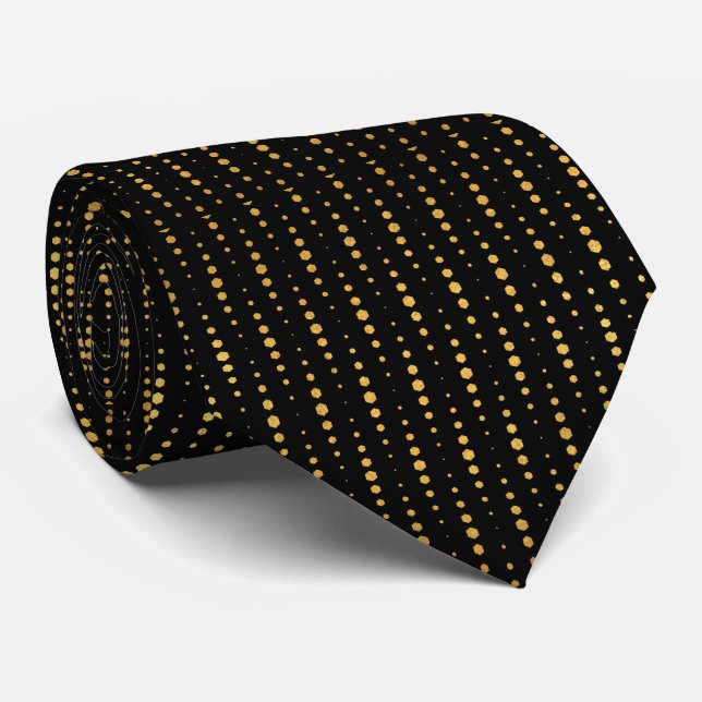 Timeless Gold Geometric Neck Tie Gift for Men Krawatte (Gerollt)
