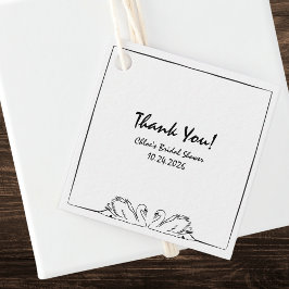 Timeless Handwriting Swan Brautparty Danke Geschenkanhänger