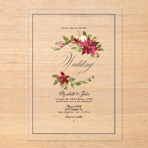 Timeless Holly Wreath Christmas Acryleinladungen