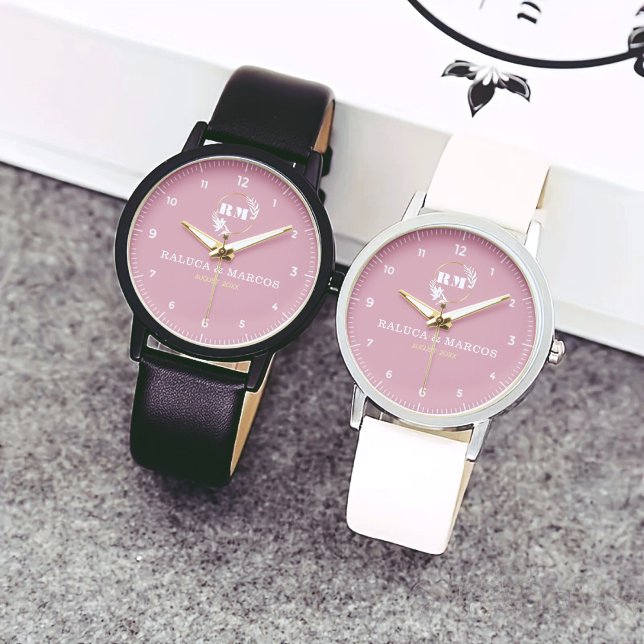 Timeless Minimalist Couple’s Customizable Design Armbanduhr (Von Creator hochgeladen)