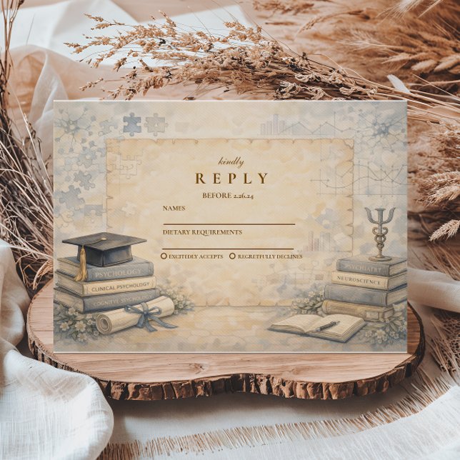 Timeless Psychology Graduation RSVP Karte (Von Creator hochgeladen)