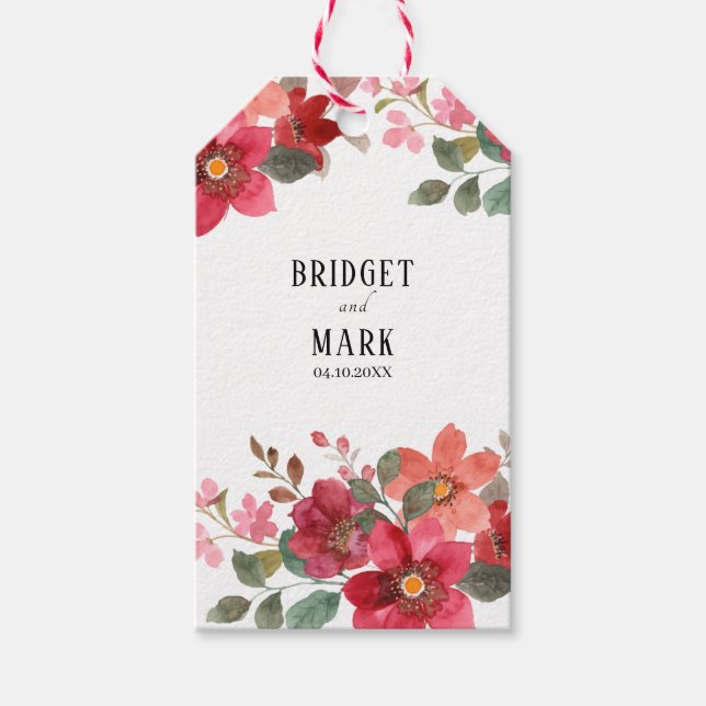 Timeless Red Wedding Geschenkanhänger (Vorderseite)