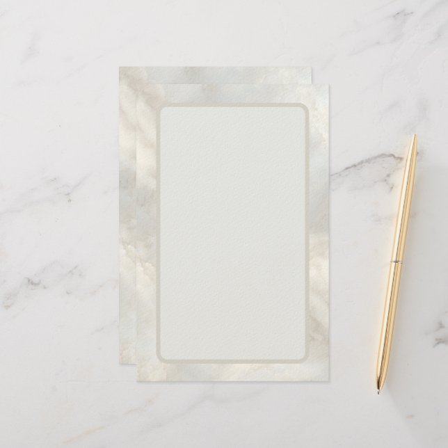 Timeless Refined Modern Luxury Marble Briefpapier (Vorderseite/Rückseite Beispiel)