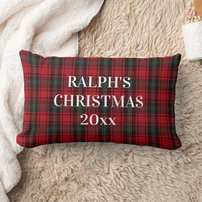 Timeless Tartan Plaid Red Black Ralph Christmas Lendenkissen (Decke)