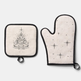 Timeless Tree Christmas Oven Mitt Set | Leinenopti