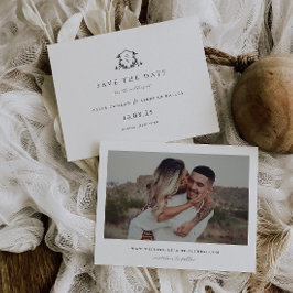 Timeless Vines Black Crest Monogram Photo Save The Date