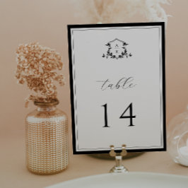 Timeless Vines Black Crest Table Number Programm