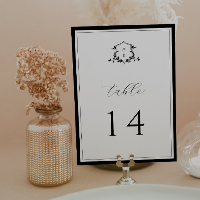 Timeless Vines Black Crest Table Number Programm (Von Creator hochgeladen)