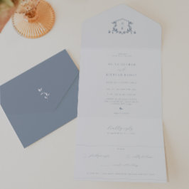 Timeless Vines Monogram Wedding Crest All In One Einladung