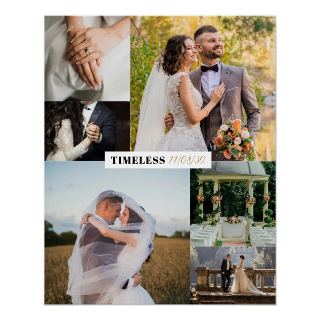 Timeless Wedding Customizable Collage Poster (Vorderseite)
