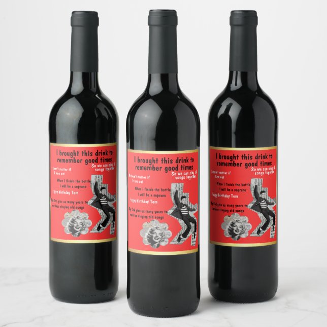 Timeless Wine Labels for Nostalgic Moments! Weinetikett (Flaschen)