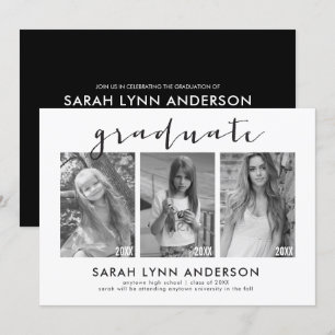 Timeline 3 Foto Graduierung Party Einladung