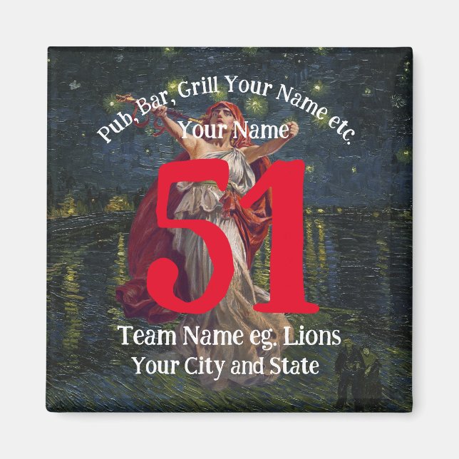 TimeMachine Pub Bar Grill Name Number Your Name Magnet (Vorne)