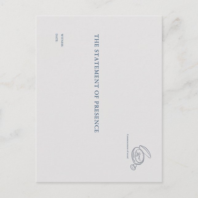 Timepiece- Minimalist Union Witness Postcard Postkarte (Vorderseite)