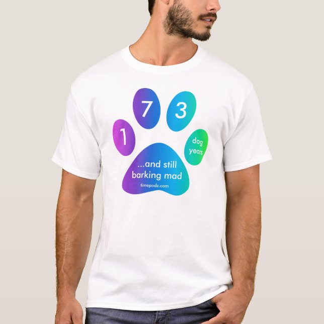 timepodz Regenbogen-Hundejahre - 173 (40 Jahre T-Shirt (Vorderseite)