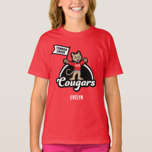 Timer Creek Elementary Cougar Mascot T - Shirt