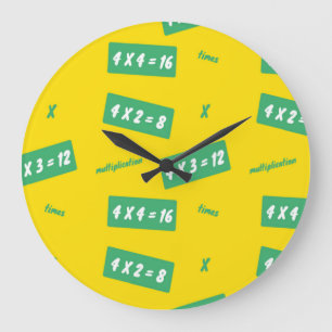 Times four yellow learning große wanduhr