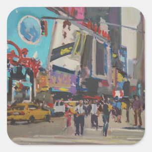 Times Square 2012 Quadratischer Aufkleber
