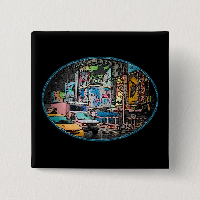 Times Square-Anschlagtafel-Knopf Button (Vorderseite)