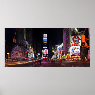 Times Square durch Nachtpanorama-Plakat Poster