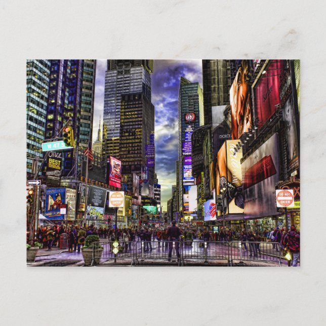 Times Square Foto in HDR. Postkarte (Vorderseite)