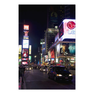 Times Square in der Nacht in Manhattan, New York Fotodruck