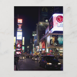 Times Square in der Nacht in Manhattan, New York Postkarte