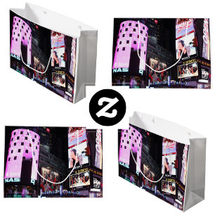 Times Square in New York City (pink) Große Geschenktüte
