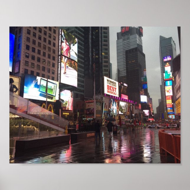 Times Square New York City NYC Neon Signs Foto Poster (Vorne)