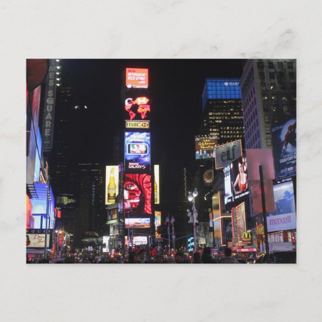 Times Square New York City Postkarte (Vorderseite)