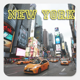 Times Square New York City USA Quadratischer Aufkleber