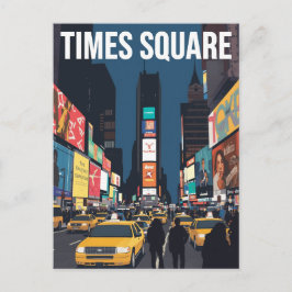 Times Square New York Taxi Cab Art Postkarte