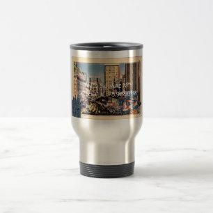 Times Square NY Map koordiniert Vintagen Stil Reisebecher