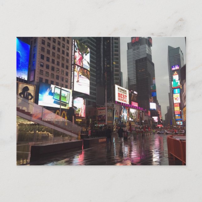 Times Square NYC New York City Rainy Day Big Apple Postkarte (Vorderseite)