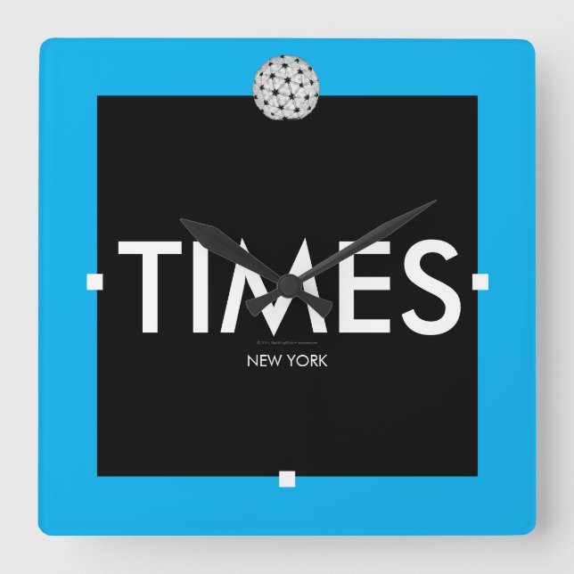 TIMES SQUARE QUADRATISCHE WANDUHR (Vorderseite)
