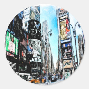 Times Square Runder Aufkleber