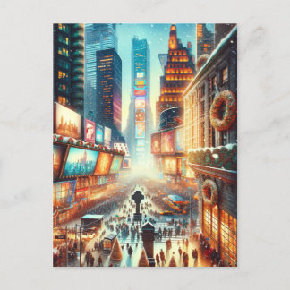 Times Square Winterkarte. Christmas Postkarte