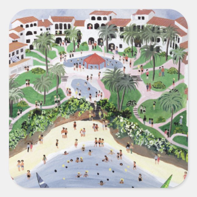 Timeshare Versuchung 1990 Quadratischer Aufkleber (Vorderseite)