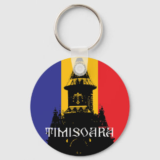 Timișoara Kathedrale - Trikolore-Flagge Schlüsselanhänger