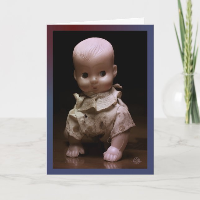 Timmy, die gruselige Halloweenpuppe, krabbelt. Karte (Vorderseite)