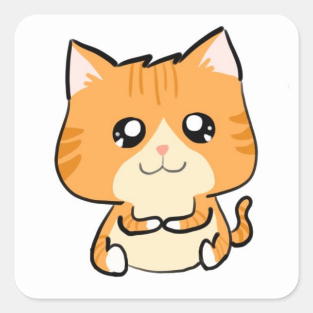 Timmy the Cat! Quadratischer Aufkleber (Vorderseite)