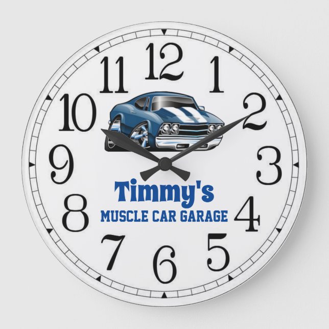 Timmy's 69 Muscle Car Large Clock Große Wanduhr (Vorderseite)