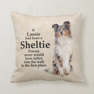 Timmys blaues Merle Sheltie Kissen
