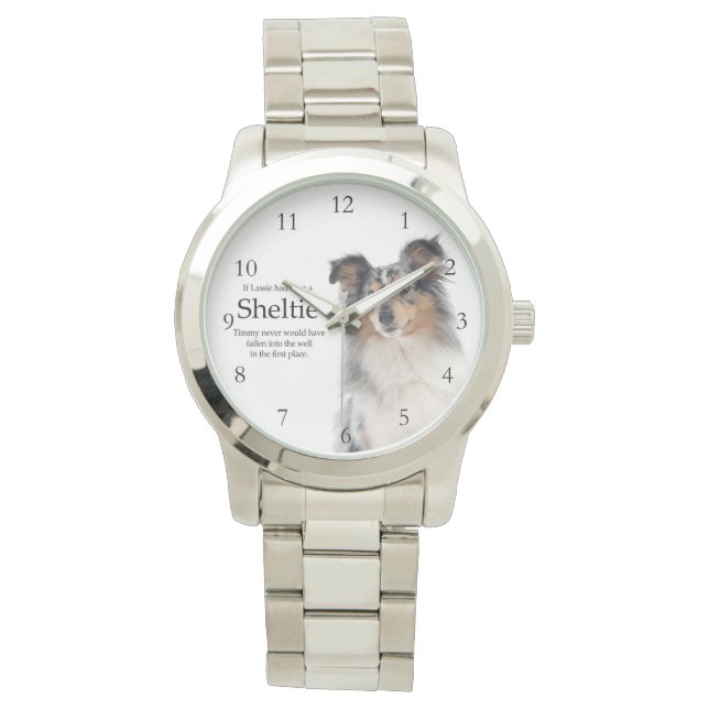 Timmy's Blue Merle Sheltie Watch Armbanduhr (Vorderseite)