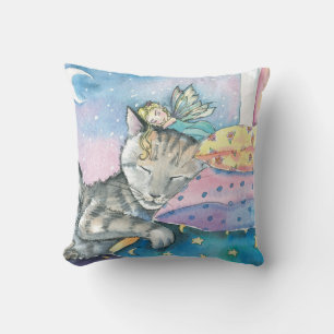 Timmy's Fairy Tabby Cat Kids Pillow Kissen