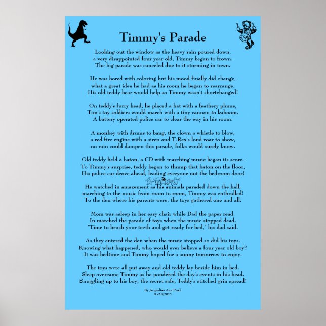 Timmy's Parade Children's Poster (Vorne)