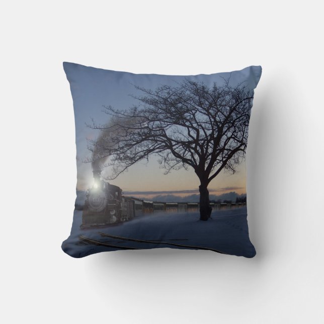 "Timmys Weihnachtszug " Kissen (Vorderseite)