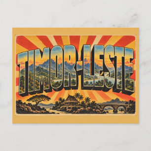 Timor-Leste Berge Wälder Flüsse Vintage Postkarte