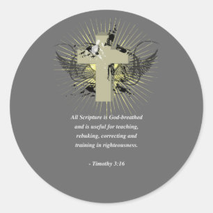 TIMOTHY 3:16 Bibelverse Runder Aufkleber