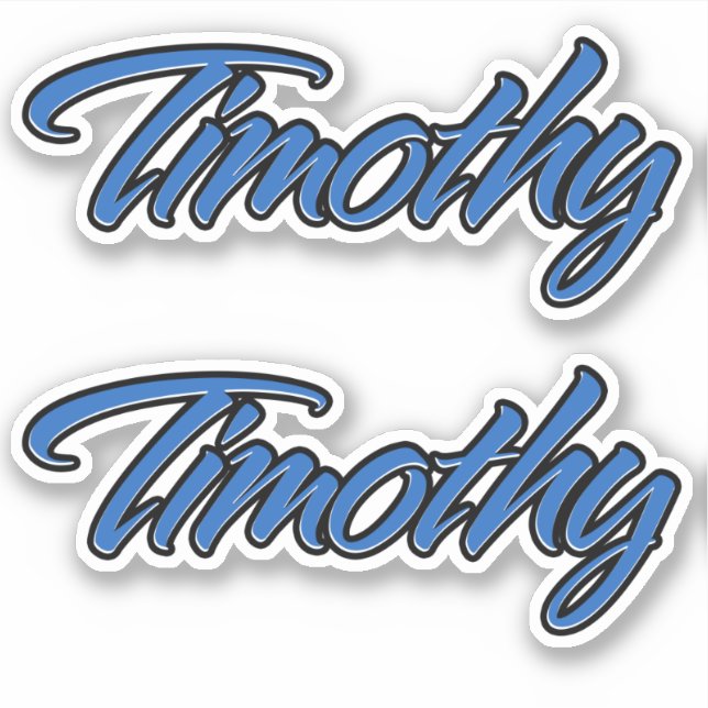 Timothy Name blue Aufkleber Sticker Stickerset (Vorderseite)